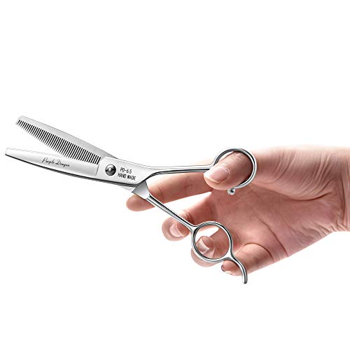 Purple Dragon Professional Pet Grooming Shears Dog/Poodle Cutting/Blending/Thinning/Chunker Scissors with Leather Bag for Pet Groomer