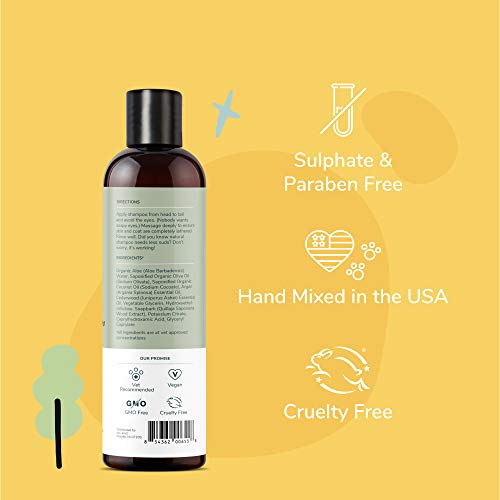 kin+kind Natural Dog Shampoo for Dry Skin (12 fl oz) - Repair Coat Damage, Ease Itchy Irritation - Safe, Natural Formula with Olive Oil, Coconut Oil and Cedarwood - Made in USA