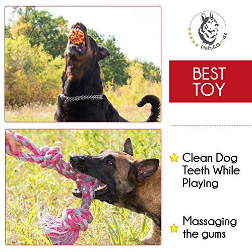Dog Toys for Aggressive Chewers - Large Dog Toys - 3 Nearly Indestructible Chewing Ropes - Durable Heavy Duty Dental Chew Toys for Big Dogs - Dog Rope Chew Toys - Tug of War Dog Toy - Tough Dog Toys