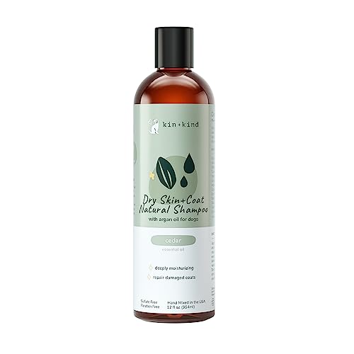 kin+kind Natural Dog Shampoo for Allergies and Itching- Repair Coat Damage, Dry Skin and Ease Itchy Irritation - Natural Formula with Organic Olive Oil and Coconut Oil - Made in USA