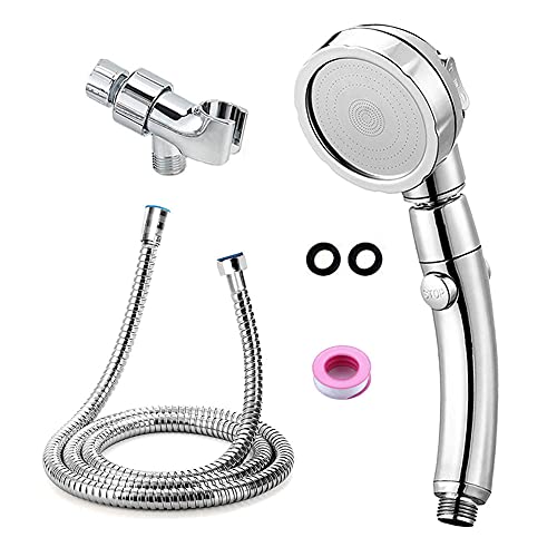 Handheld Shower Head with 59Inch Stainless Steel Hose and Adjustable Holder-360 Degree Rotating Adjustable High Pressure Water Saving Showerhead with On/Off Switch 3 Spray Modes RV Bathroom Shower Set