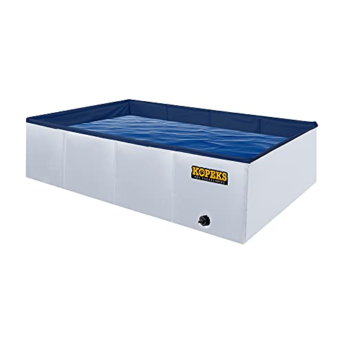 KOPEKS Outdoor Rectangular Swimming Pool Bathing Tub - Portable Foldable
