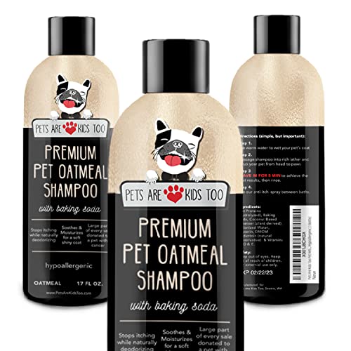 Pet Oatmeal Anti-Itch Shampoo & Conditioner In One! Smelly Puppy Dog & Cat Wash, Natural Ingredients & Hypoallergenic! Relief For Allergies, Itchy, Dry, Irritated Skin!! Smells Amazing! (1 btl)