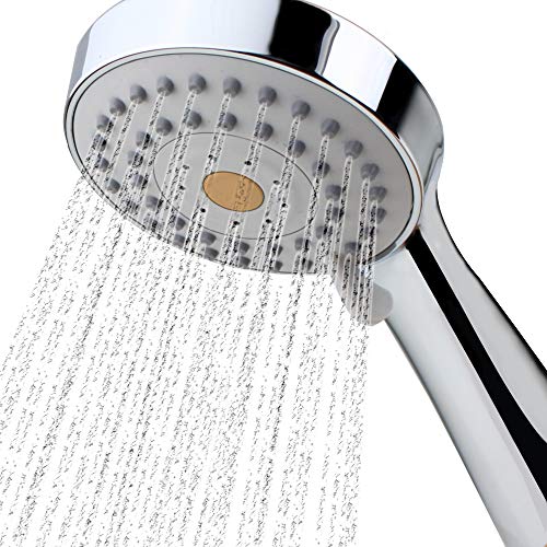 High Pressure Handheld Shower Head with Powerful Shower Spray against Low Pressure Water Supply Pipeline, Multi-functions, w/ 79'' Hose, Bracket, Flow Regulator, Chrome Finish
