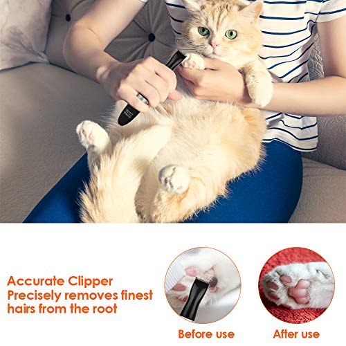 Ceenwes Dog Clippers Precision Blade for efficient Trimming Waterproof Cordless Pet Trimmer Low Noise Dog Grooming Clippers for Trimming The Hair Around Paws, Eyes, Ears, Face, Rump