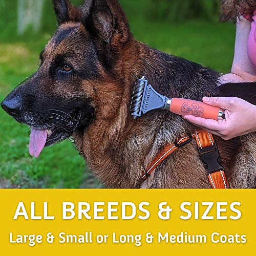 GoPets Dematting Comb with 2 Sided Professional Grooming Rake for Cats & Dogs