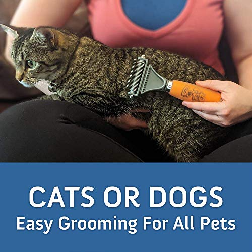 GoPets Dematting Comb with 2 Sided Professional Grooming Rake for Cats & Dogs