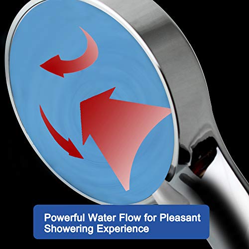 High Pressure Handheld Shower Head with Powerful Shower Spray against Low Pressure Water Supply Pipeline, Multi-functions, w/ 79'' Hose, Bracket, Flow Regulator, Chrome Finish