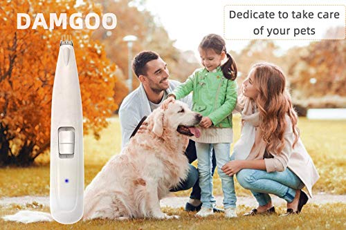 Electric Dog Paw Fur Trimmer Cordless Ear Hair Clipper Small Cats Dogs Clippers Light up Puppy Grooming Clippers 2 Speeds Rechargeable Cat Trimmer Quiet Grooming for Paw Eyes Ears Face Rump Easter