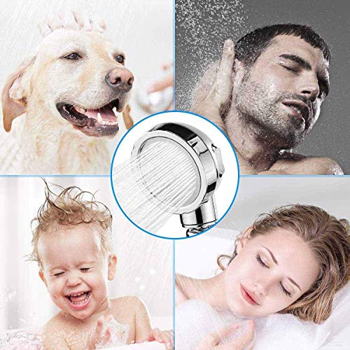 Handheld Shower Head with 59Inch Stainless Steel Hose and Adjustable Holder-360 Degree Rotating Adjustable High Pressure Water Saving Showerhead with On/Off Switch 3 Spray Modes RV Bathroom Shower Set