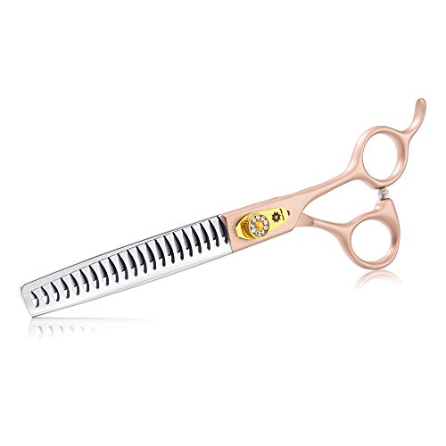 Dream Reach 7 Inches Professional Pet Grooming Scissors, 440C Japanese Steel Straight & Curved & Thinning & Chunker Shears/Scissors for Dog Cat and More Pets