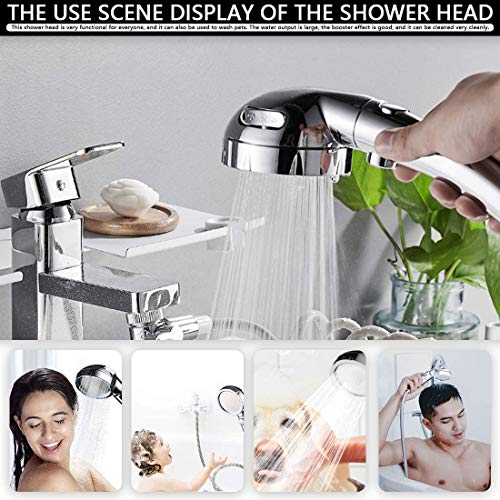 Handheld Shower Head with 59Inch Stainless Steel Hose and Adjustable Holder-360 Degree Rotating Adjustable High Pressure Water Saving Showerhead with On/Off Switch 3 Spray Modes RV Bathroom Shower Set