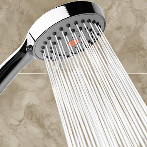 High Pressure Handheld Shower Head with Powerful Shower Spray against Low Pressure Water Supply Pipeline, Multi-functions, w/ 79'' Hose, Bracket, Flow Regulator, Chrome Finish