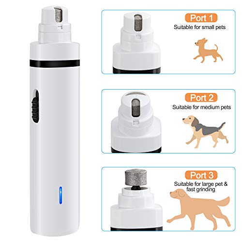One To One Dog Nail Grinder Quiet Electric Dog Nail Trimmer Kit for Dogs & Cats, 3 in 1 Multi-Function, Portable & Rechargable, Painless Paws Grooming & Smoothing for Small Medium Large Dogs & Cats