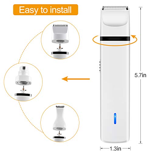 One To One Dog Nail Grinder Quiet Electric Dog Nail Trimmer Kit for Dogs & Cats, 3 in 1 Multi-Function, Portable & Rechargable, Painless Paws Grooming & Smoothing for Small Medium Large Dogs & Cats
