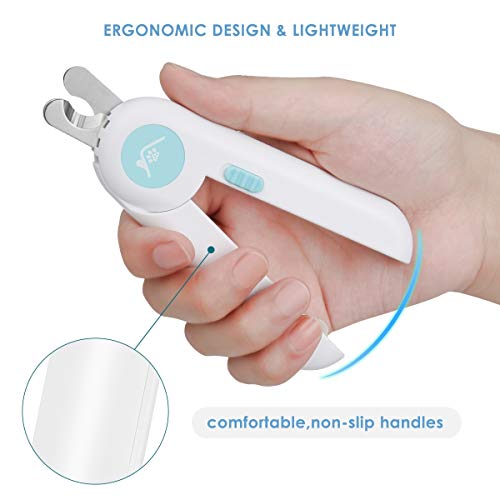 JANEHOME Dog Nail Clippers and Trimmers with LED Light Avoid Over-Cutting,Toenail Clippers for Dogs & Cats Nail Clippers,Free Nail File & Razor Sharp Blade,Professional Pet Nail Clippers for Claw Care
