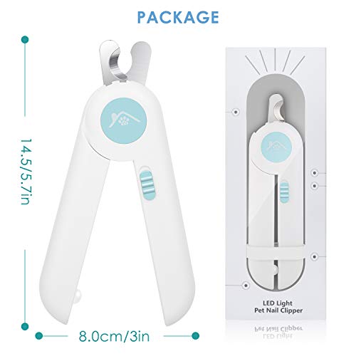 JANEHOME Dog Nail Clippers and Trimmers with LED Light Avoid Over-Cutting,Toenail Clippers for Dogs & Cats Nail Clippers,Free Nail File & Razor Sharp Blade,Professional Pet Nail Clippers for Claw Care