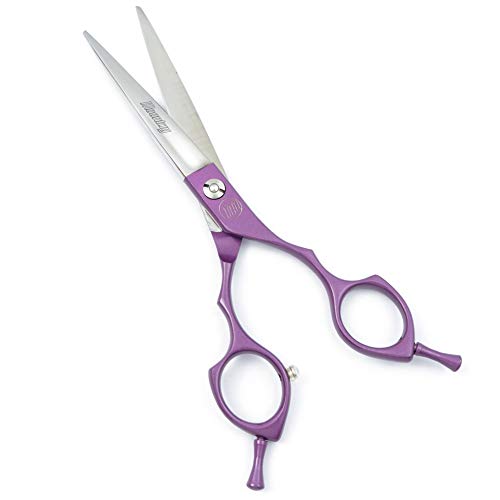 Moontay 6.5" Professional Pet Grooming Scissor, Dog Cat Grooming Shear/Scissor Fur Cutting Shear with Double Finger Rests, 440C Japanese Stainless Steel Grooming Scissor, Purple