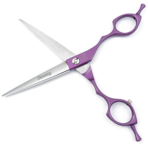 Moontay 6.5" Professional Pet Grooming Scissor, Dog Cat Grooming Shear/Scissor Fur Cutting Shear with Double Finger Rests, 440C Japanese Stainless Steel Grooming Scissor, Purple