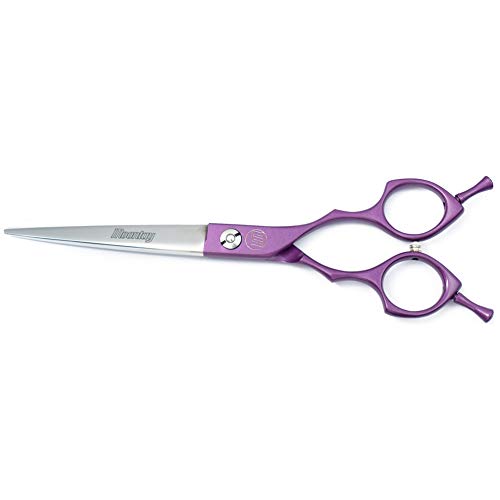 Moontay 6.5" Professional Pet Grooming Scissor, Dog Cat Grooming Shear/Scissor Fur Cutting Shear with Double Finger Rests, 440C Japanese Stainless Steel Grooming Scissor, Purple