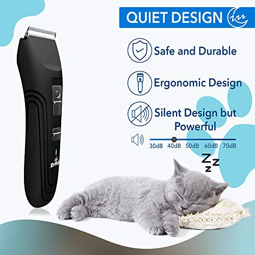 Talis Pet Fur Trimmer Battery Trimming Device Shaver Clippers Low Noise Professional Dog Cat Hair Trimmer Quiet Pet Clippers Dog Grooming Kit Electric Cordless Groomer Dogs Hair Trimmers Shears