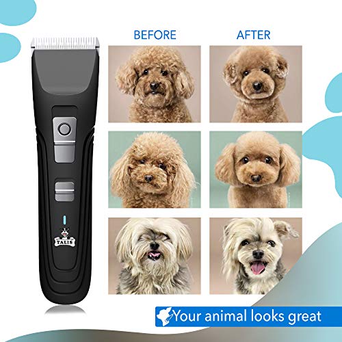 Talis Pet Fur Trimmer Battery Trimming Device Shaver Clippers Low Noise Professional Dog Cat Hair Trimmer Quiet Pet Clippers Dog Grooming Kit Electric Cordless Groomer Dogs Hair Trimmers Shears