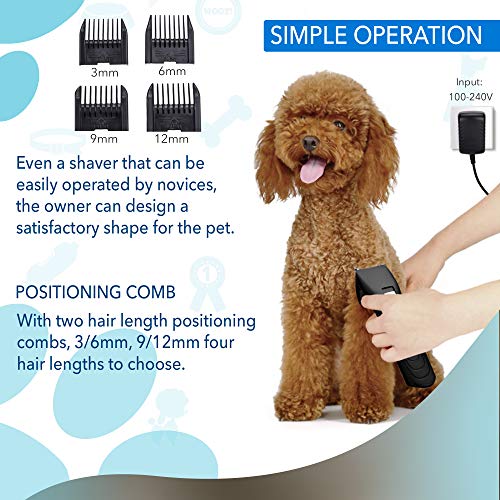 Talis Pet Fur Trimmer Battery Trimming Device Shaver Clippers Low Noise Professional Dog Cat Hair Trimmer Quiet Pet Clippers Dog Grooming Kit Electric Cordless Groomer Dogs Hair Trimmers Shears