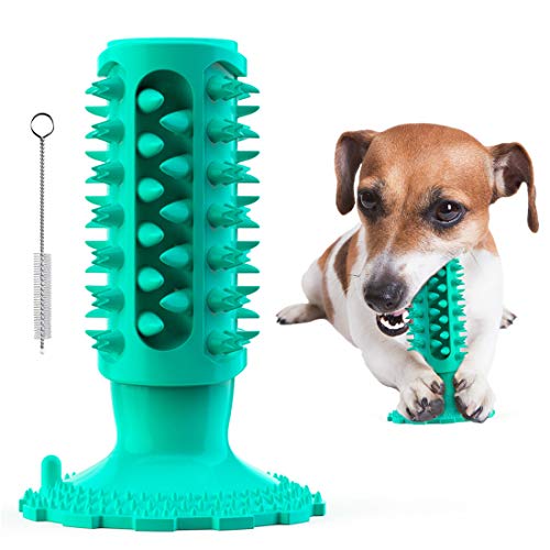 Dog Chew Toys Almost Indestructible Squeaky Dog Toys Durable Bite-Resistant Natural Rubber Teeth Care Dog Toys for Puppy Medium Large Breed Dogs (Blue -Chew Toys)