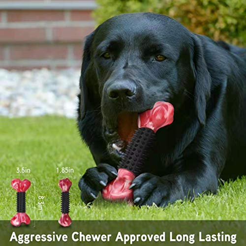 Dog Toys for Aggressive Chewers Large Medium Breed, Apasiri Dog Chew Toys, Dog Bones Made with Natural Rubber and Nylon, Large Dog Toys, Puppy Chew Toys Teething Toys Indestructible Durable Tough
