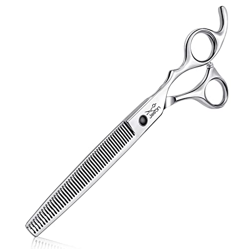 JASON 7" Multipurpose Dog Grooming Scissors, Combines Cutting, Thinning, Blending and Texturizing Features, Reversible Pet Trimming Shears for Right Handed Groomers, JP 440C