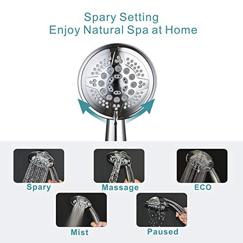 Srmsvyd Hand Held Shower Head High Pressure 5 Spray Setting Multi-functions Massage with 78 Inches Long Shower Hose
