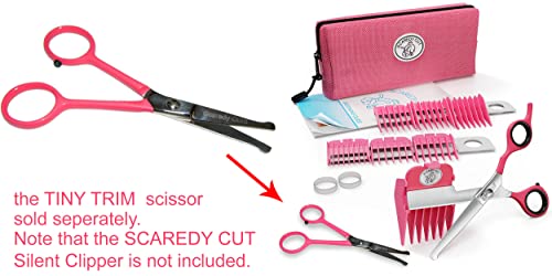 Tiny Trim - Ball-Tipped Small Pet Grooming Scissor - 4.5" Ear, Nose, Face, Paw - for Cats, Dogs, Pets â Pink