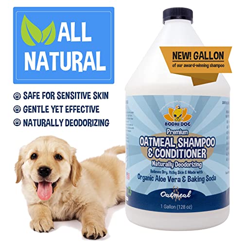 Organic Natural Oatmeal Dog Shampoo and Conditioner | Conditioning Deodorizing Formula for Dogs Cats & Pets | Treatment Wash Soothes Dry Itchy Skin | Aloe for Allergy Relief