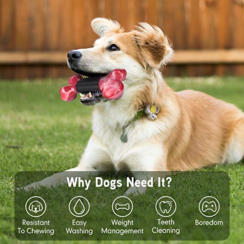 Dog Toys for Aggressive Chewers Large Medium Breed, Apasiri Dog Chew Toys, Dog Bones Made with Natural Rubber and Nylon, Large Dog Toys, Puppy Chew Toys Teething Toys Indestructible Durable Tough
