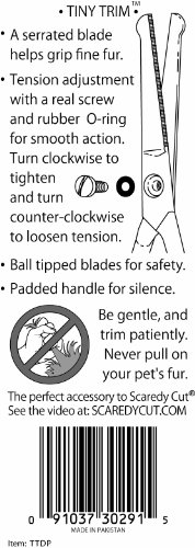 Tiny Trim - Ball-Tipped Small Pet Grooming Scissor - 4.5" Ear, Nose, Face, Paw - for Cats, Dogs, Pets â Pink