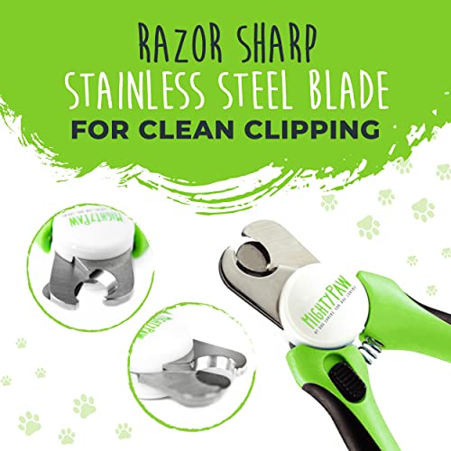 Mighty Paw Dog Nail Clippers | Pet Nail Trimmers & Nail File Set Includes a Built-in Safety Guard to Avoid Cutting Too Short. Stainless Steel Blade & Ergonomic Handle. Vet Recommended. (Green)