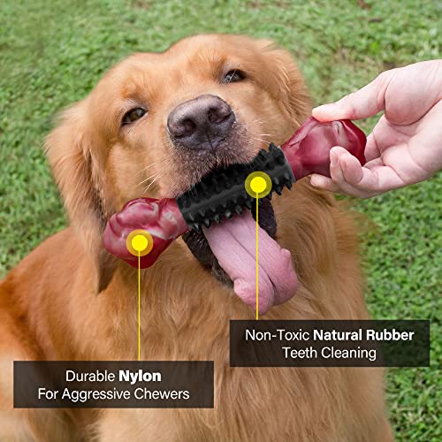 Dog Toys for Aggressive Chewers Large Medium Breed, Apasiri Dog Chew Toys, Dog Bones Made with Natural Rubber and Nylon, Large Dog Toys, Puppy Chew Toys Teething Toys Indestructible Durable Tough