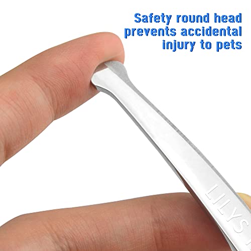 LILYS PET 7" Right-Handed Pet Round-Tip Grooming Stainless Steel Safety Grooming for Dogs and Cats (Curved Scissor)