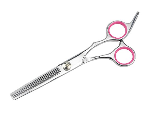 LILYS PET 7.0"/7.5" Round-TIP Safety Professional Stainless Steel PET Dog Cat Grooming Scissors Set,Pink Ring, Cutting&Curved&Thinning Shears Set (3+1 PCS, 7.0")