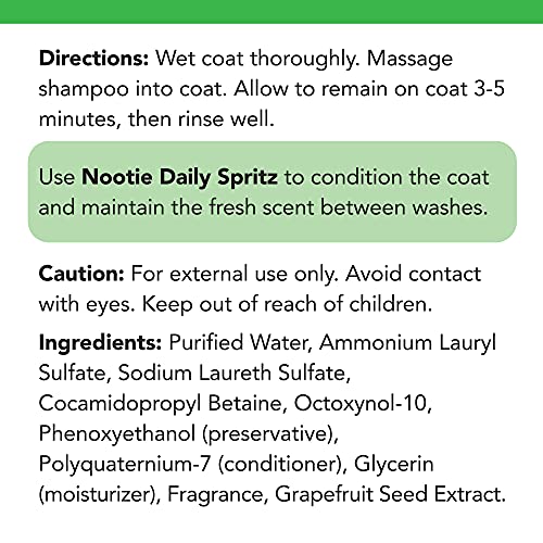 Nootie - Pet Shampoo for Sensitive Skin -Â Revitalizes Dry Skin & Coat - Natural Ingredients - Soap, Paraben & Sulfate Free - Cleans & Conditions