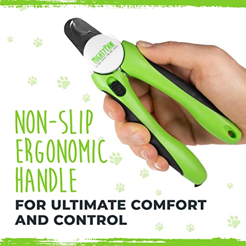 Mighty Paw Dog Nail Clippers | Pet Nail Trimmers & Nail File Set Includes a Built-in Safety Guard to Avoid Cutting Too Short. Stainless Steel Blade & Ergonomic Handle. Vet Recommended. (Green)