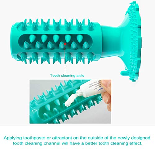 Dog Chew Toys Almost Indestructible Squeaky Dog Toys Durable Bite-Resistant Natural Rubber Teeth Care Dog Toys for Puppy Medium Large Breed Dogs (Blue -Chew Toys)