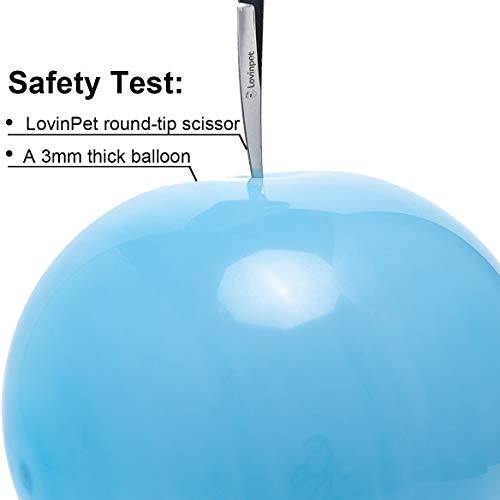 LovinPet Pet 7" Curved Scissor Right/Left-Handed Pet Round-Tip Grooming Stainless Steel Safety Trimming Shears for Dogs and Cats (Easy use Curved Scissor)