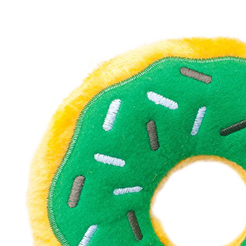 ZippyPaws - Original Donutz No Stuffing Squeaky Plush Dog Toy - Mint Chip