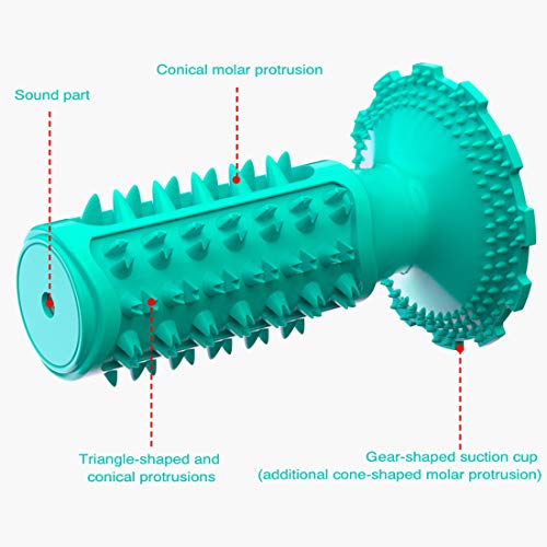 Dog Chew Toys Almost Indestructible Squeaky Dog Toys Durable Bite-Resistant Natural Rubber Teeth Care Dog Toys for Puppy Medium Large Breed Dogs (Blue -Chew Toys)