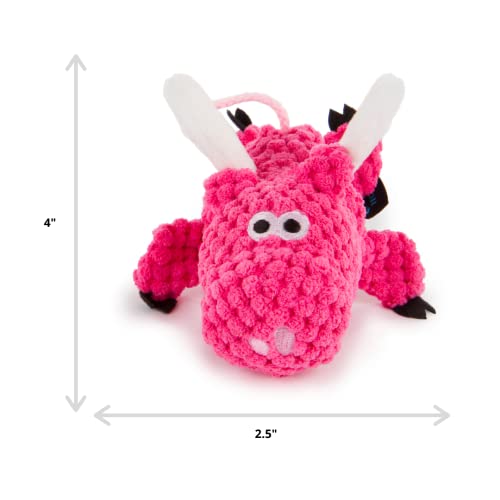 goDog Checkers Just for Me Flying Pig Squeaker Plush Pet Toy for Small Dogs & Puppies, Soft & Durable, Tough & Chew Resistant, Reinforced Seams - Pink, Mini