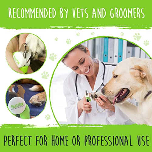 Mighty Paw Dog Nail Clippers | Pet Nail Trimmers & Nail File Set Includes a Built-in Safety Guard to Avoid Cutting Too Short. Stainless Steel Blade & Ergonomic Handle. Vet Recommended. (Green)