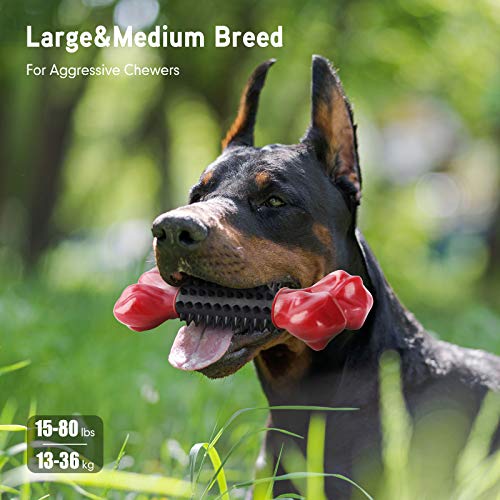 Dog Toys for Aggressive Chewers Large Medium Breed, Apasiri Dog Chew Toys, Dog Bones Made with Natural Rubber and Nylon, Large Dog Toys, Puppy Chew Toys Teething Toys Indestructible Durable Tough