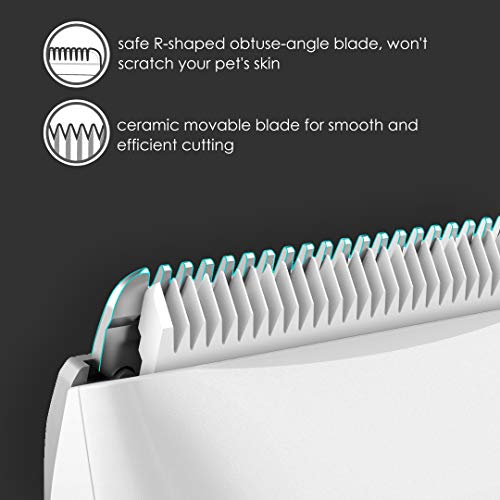 PARMPH Dog Clippers for Grooming, Professional Pet Dog Hair Clipper Cordless Rechargeable Electric Grooming Clippers for Large Small Dogs Cats