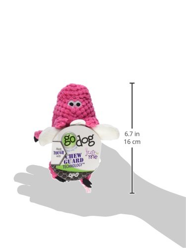 goDog Checkers Just for Me Flying Pig Squeaker Plush Pet Toy for Small Dogs & Puppies, Soft & Durable, Tough & Chew Resistant, Reinforced Seams - Pink, Mini